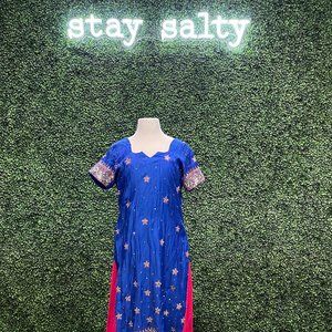 Short Blue and Pink Lehenga